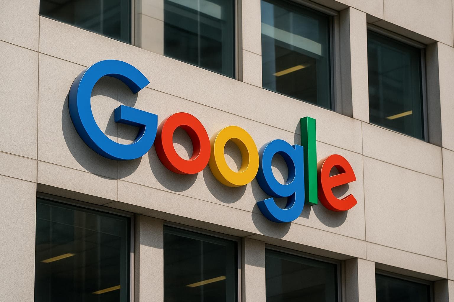 Google Sheets logo displayed on a clean office desk setup