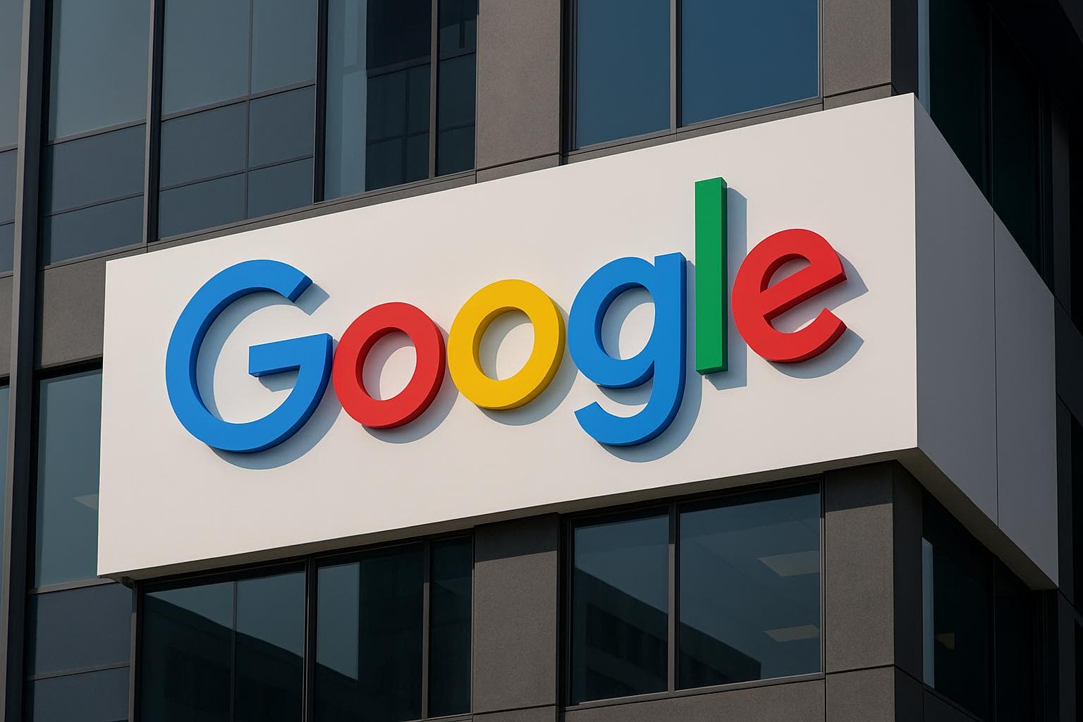 Google NotebookLM logo displayed on a professional office setting