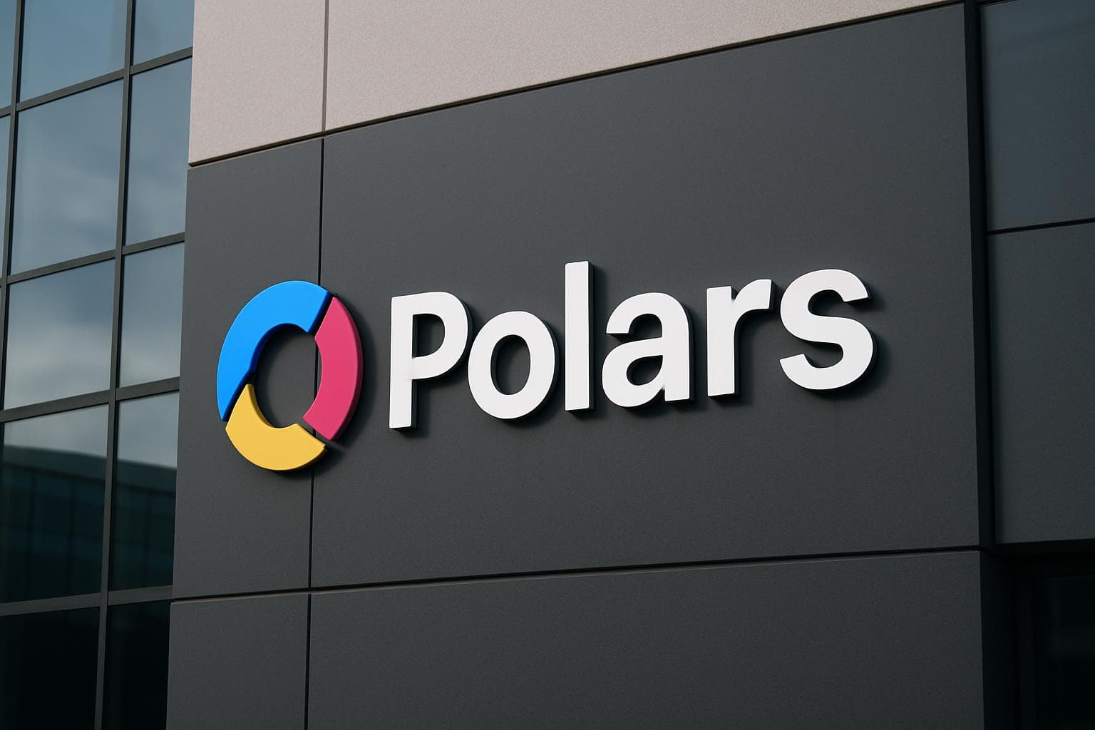 A photorealistic editorial scene representing Python data analysis with Polars