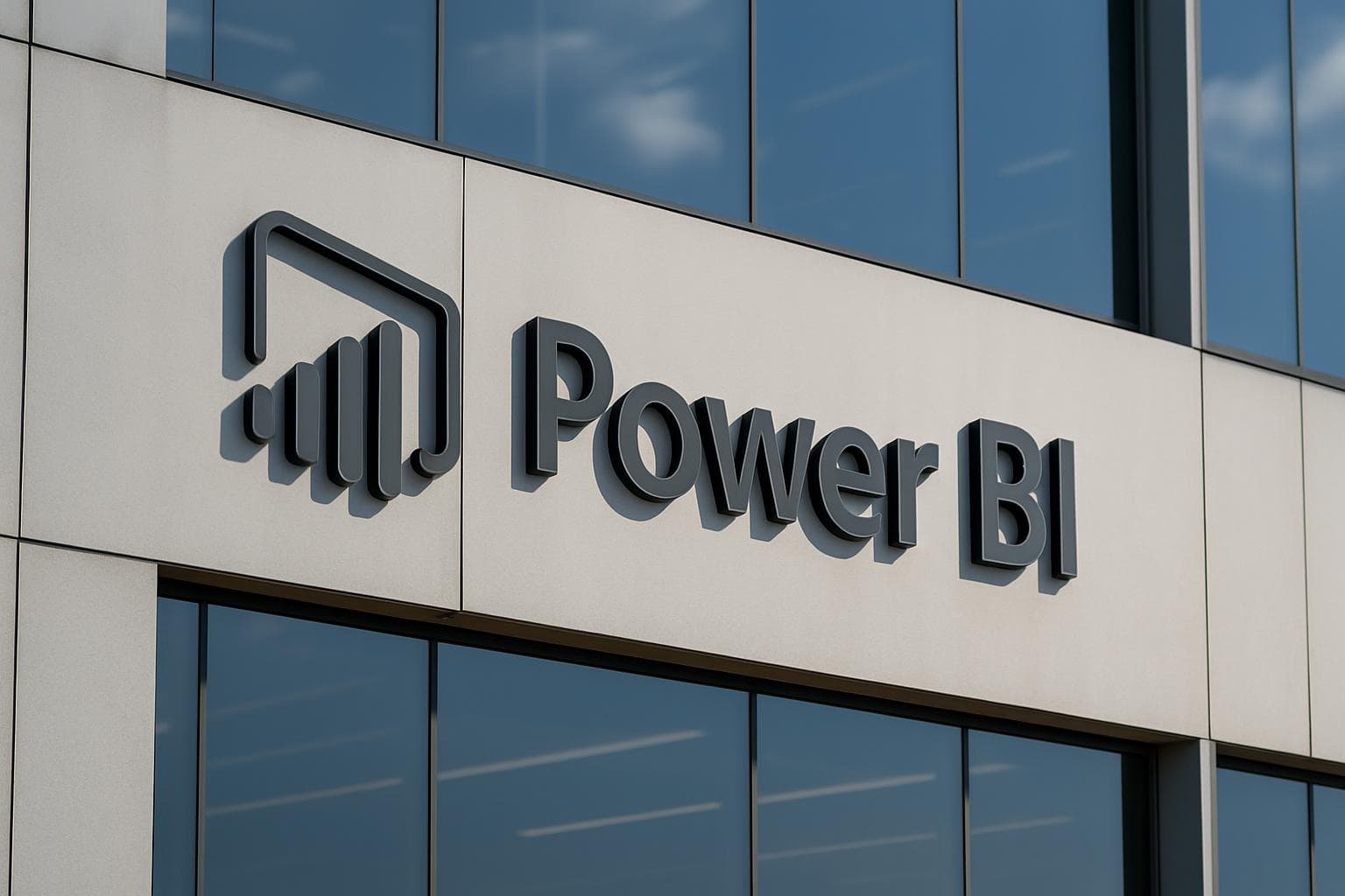 Power BI logo displayed on a clean background representing the Copilot feature for analytics